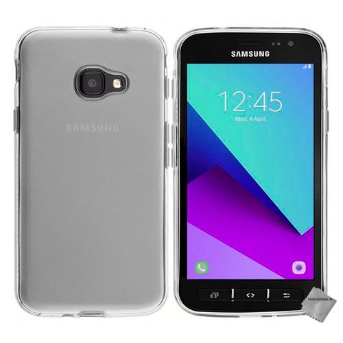 Housse Etui Coque Pochette Silicone Gel Fine Pour Samsung G390f Galaxy Xcover 4 + Verre Trempe - Blanc Transparent