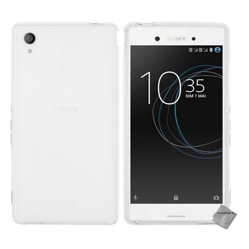 Housse Etui Coque Pochette Silicone Gel Fine Pour Sony Xperia L1 + Film Ecran - Blanc Transparent