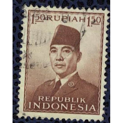 Indonésie 1953 Oblitéré Used Président Sukarno 1,50 Rupiah Su