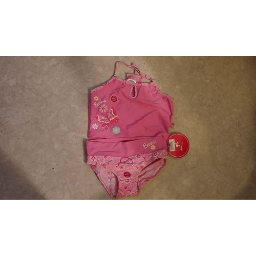 Maillot De Bain 2 Pièces Barbie 7-8 Ans Rose Neuf