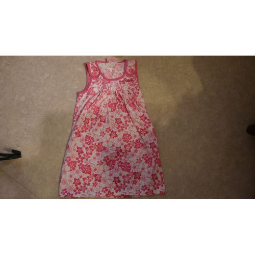 Robe Barbie 7-8 Ans Blanche A Fleurs Roses Neuve
