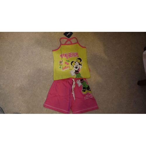 Ensemble Débardeur + Short Minnie Disney 7 Ans Neuf