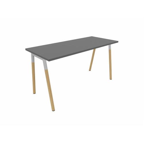 Bureau Droit Individuel Pieds Bois Massif Online O Graphite 74 Cm