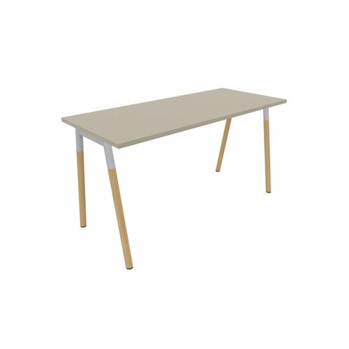 Bureau Droit Individuel Pieds Bois Massif Online O Beige 74 Cm