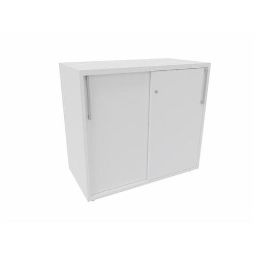 Armoire De Bureau Portes Coulissantes H 74 Cm Proline Blanc