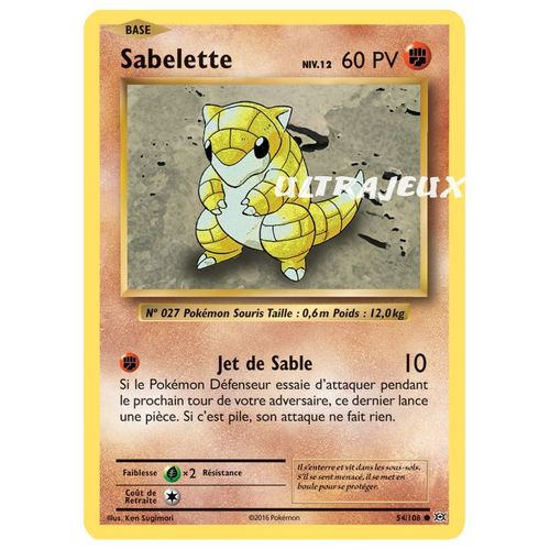 Pokémon - 54/108 - Sabelette Niv.12 - Xy - Evolutions - Commune