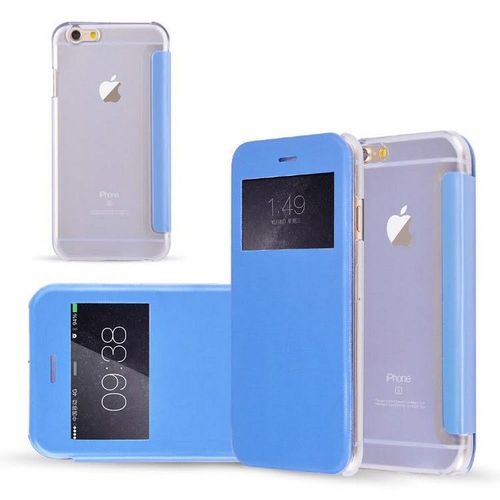 Coque Case Etui A Rabat Iphone 6 6s Plus /(5"5) Bleu S View Fenêtre Window