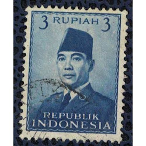 Indonésie 1951 Oblitéré Used Président Sukarno 3 Rupiah Su