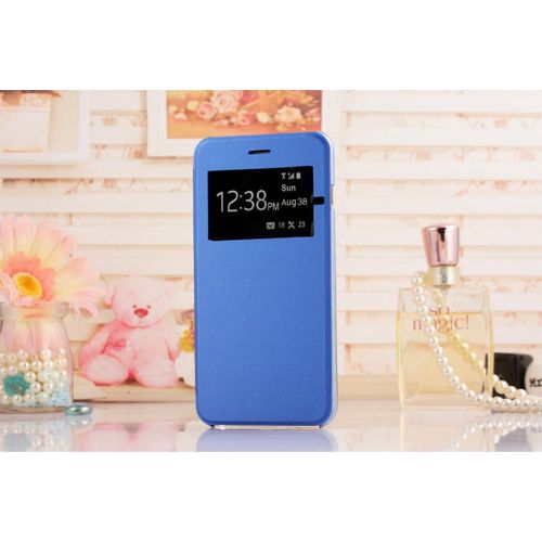 Coque Case Etui A Rabat Htc One M9 Bleu / Blue S View Fenêtre Window