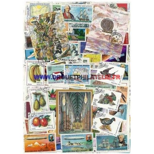 Madagascar 50 Timbres Differents Obliteres