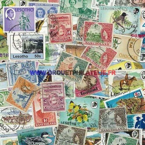 Basoutoland & Lesotho 100 Timbres Differents Obliteres