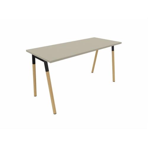 Bureau Droit Individuel Pieds Bois Massif Online O Beige 74 Cm