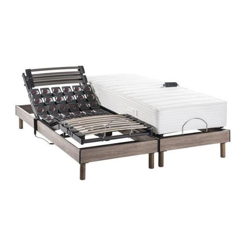 ENSEMBLE RELAXATION ÉLECTRIQUE PHYSIOMAX - MATELAS + SOMMIERS 2X80X200 CM - RESSORTS ENSACHÉS - DEKO DREAM ERGO 6