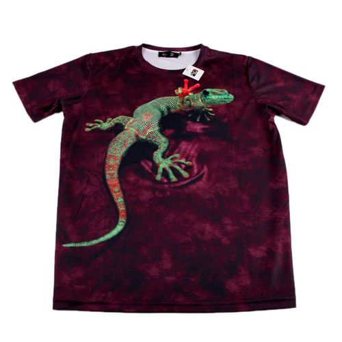 T-Shirt Imprimé Animaux Lézard Gecko Manches Courtes Tissu Respirant Souple Gothique Punk Rock Grunge Emo Homme Femme