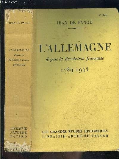 L Allemagne Depuis La Revolution Francaise 17 1945 Rakuten