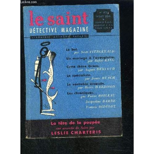 Le Saint Detective Magazine N°102- Aout 1963- Le Bal, Fitzgerald- Un Mariage À L'aveuglette, King-...