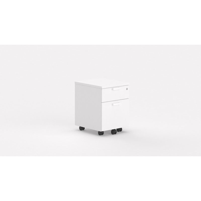 Caisson De Bureau Contemporain Avec Roulettes Opaline I Blanc