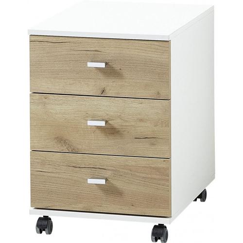 Caisson De Bureau Moderne Chêne/Blanc Pietro Chêne