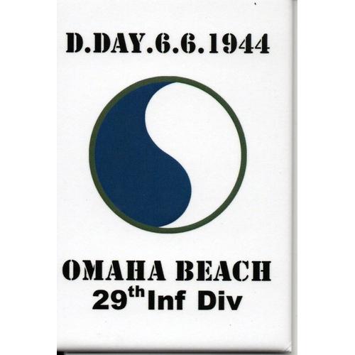 Militaria Ww2 - Magnet - D.Day 6.6.1944 - Omaha Beach 29th Inf. Div.