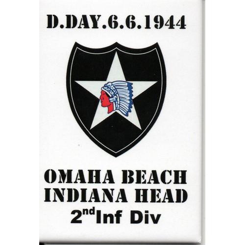 Militaria Ww2 - Magnet - D.Day 6.6.1944 - Omaha Beach Indiana Head 2nd Inf. Div.