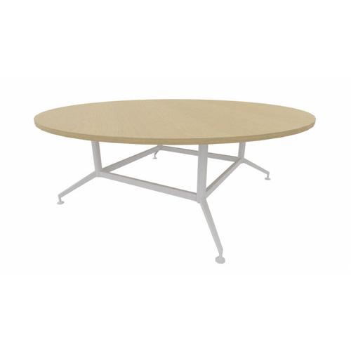 Table De Réunion Ronde Salamanque Blanc Polaire, Gris, Érable, Hêtre, Chêne, Chêne Hera, Chêne Amazone Et Noyer