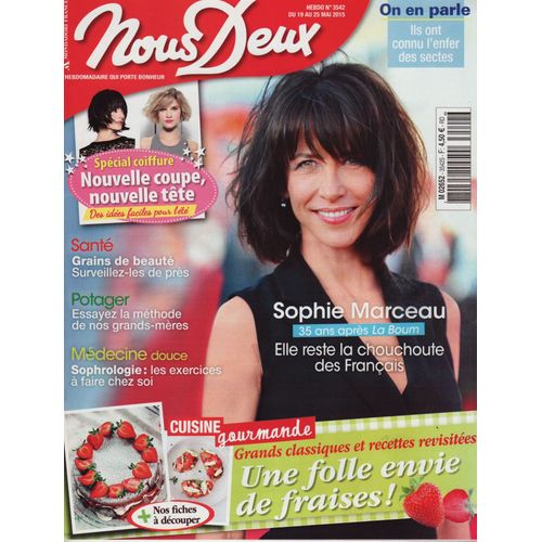 Nous Deux / 19-05-2015 N°3542 : Sophie Marceau (2p) - Zoé Adjani (1p) - Lauren Bacall (2p)