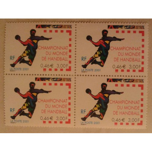 Bloc 4 Timbres France Championnat Du Monde De Handball 2001 Yvert Et Tellier N°3367 Neuf** Gomme Intacte