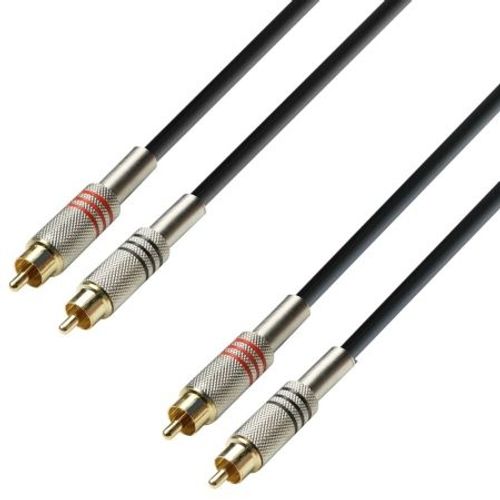 Adam Hall - K3TCC0600 - Câble Audio 2 x RCA mâle vers 2 x RCA mâle - 6.00 m