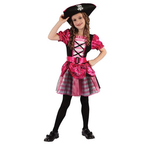 Déguisement Corsaire Pirate Rose Fille - Taille: L 10-12 Ans (130-140 Cm)