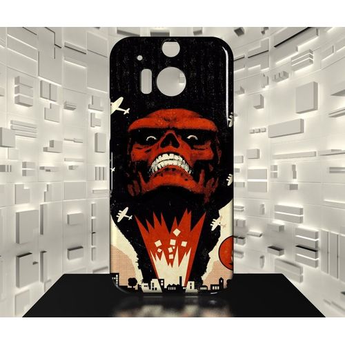 Coque Htc One M8 Crane Rouge Red Skull Comics 02