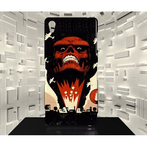 Coque Xperia Z3 Crane Rouge Red Skull Comics 02