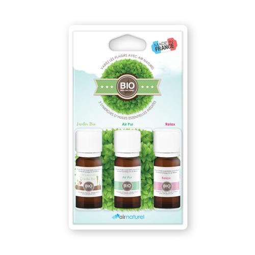 Pack de trois synergies d'huiles essentielles Bio (3 x 10 mL)