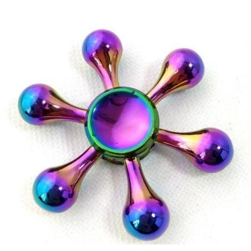 Hand Spinner 6 Branches Hand Spinner Arc En Ciel Fidget Spinner Gyro À Doigts Enfant Ou Adulte Stress Relief Toy Anxiety Relie Gyro Spinner Main Hand Spinner Multicolore-Zs0309v