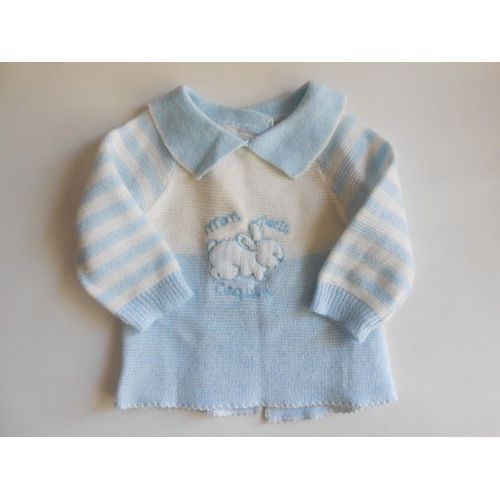 Pull Bébé 3 Mois Bleu Clair Et Blanc - Marque Prénatal - Fabriqué En Allemagne