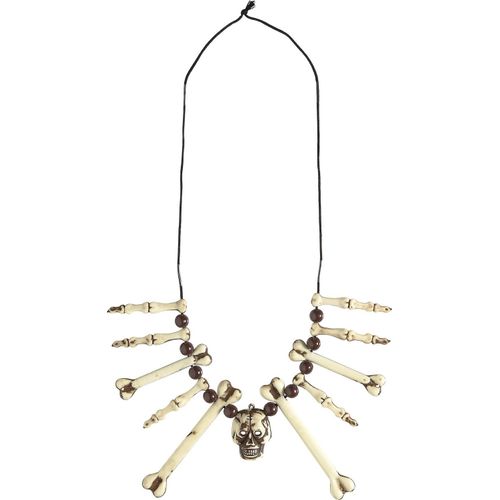 Collier Os Et Tête De Mort Adulte - 78596 - Taille Unique - Port 0¿