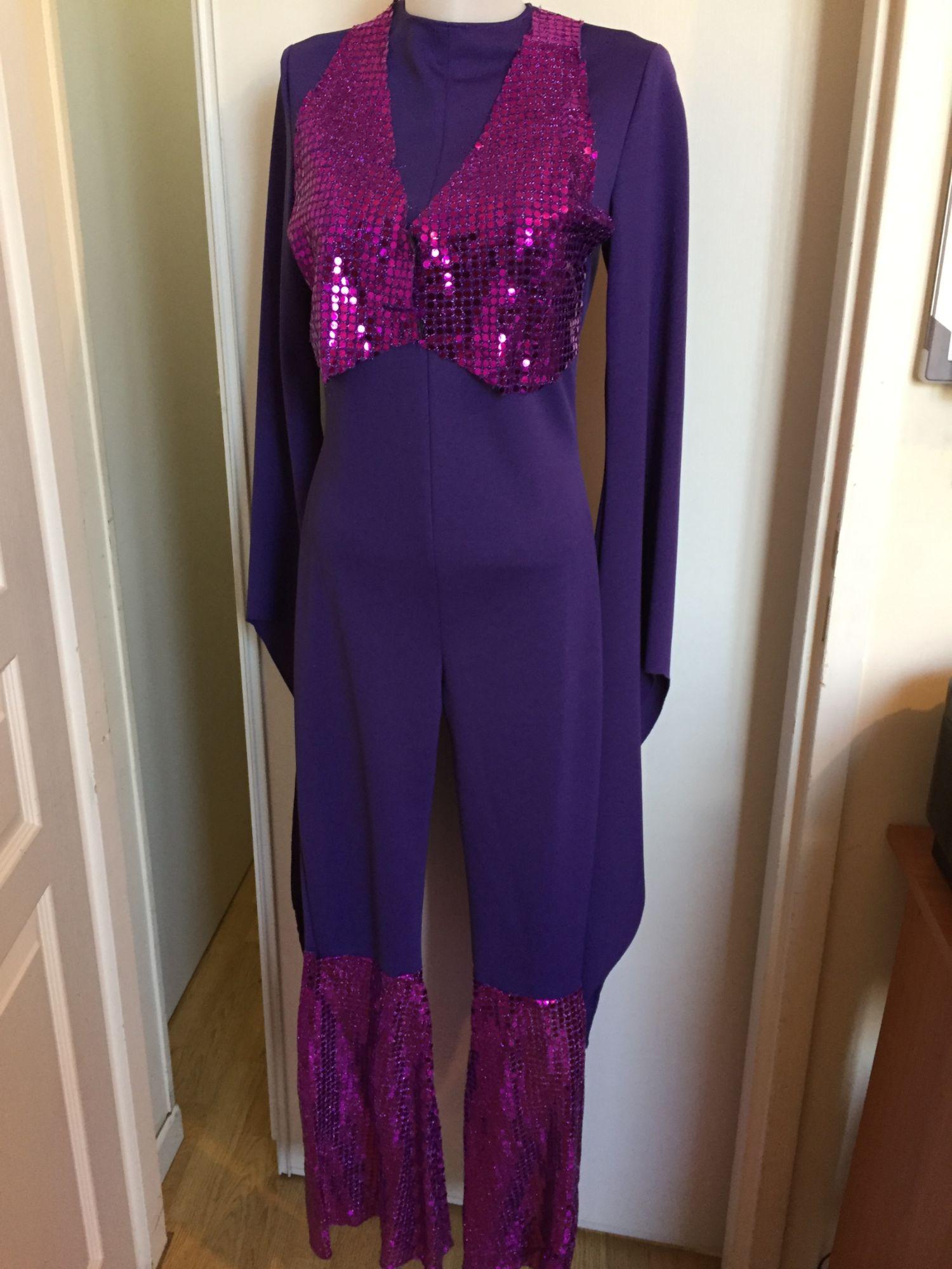 Combinaison disco violet luxe