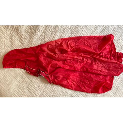 Veste Imperméable De Randonnée À Enfiler Par La Tête- A Capuche Marque  Olympic Rouge - Taille-Xl