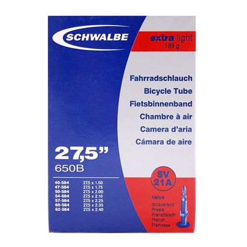 Chambre À Air Schwalbe Extra Light 27,5 X 1,50-2,40 Valve Presta