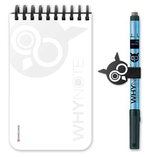 Bloc Effaçable Réutilisable Pocket Blanc + Stylo - Whynote