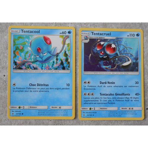 Tentacool 23/145 - Tentacruel 24/145 - Soleil & Lune 2 - Gardiens Ascendants - Fr