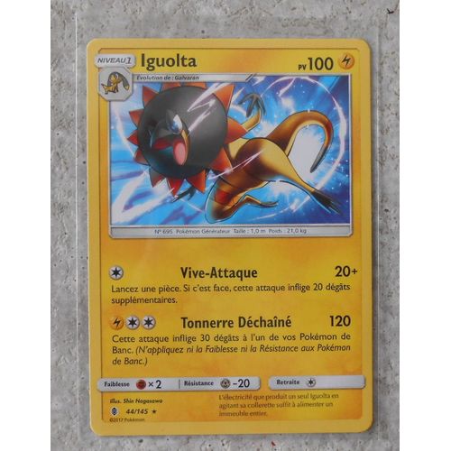 Pokémon - 44/145 - Iguolta - Sl2 - Soleil Et Lune - Gardiens Ascendants - Rare