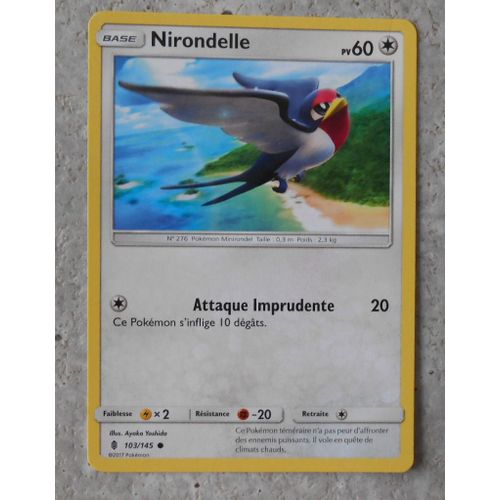 Pokémon - 103/145 - Nirondelle - Sl2 - Soleil Et Lune - Gardiens Ascendants - Commune