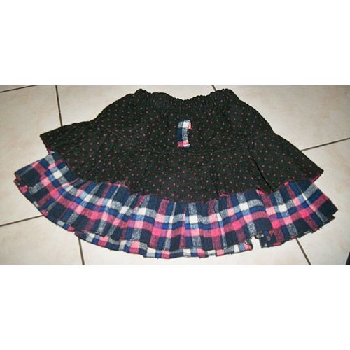 Jupe À Volants À Pois Rose Et Noire Taille 6 Ans