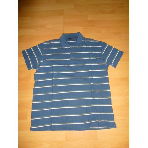 Polo Bleu Rayé Blanc Et Vert - Harris & Lewis -Taille M