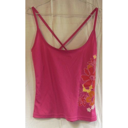 Débardeur Rose À Bretelles Croisées - Motif Floral - Taille 38