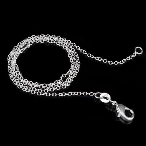 Chaîne De Cou Homme/Femme Plaqué Argent -Longueur 60 Cm - Maille Ronde- Collier - Bijoux