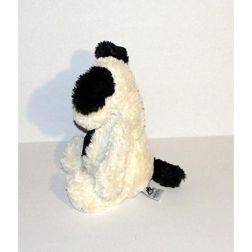 Jellycat Bashful Peluche chien noir et blanc 30 cm