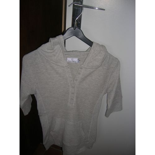 T-Shirt À Capuche Sport Way Coton 12 Ans Gris