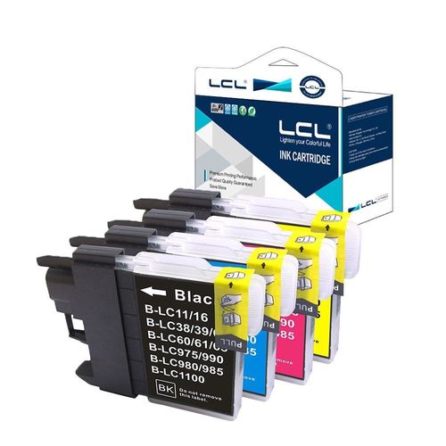 LCL(TM) LC980 LC1100 LC1100BK LC1100C LC1100M LC1100Y (4-Pack,Noir/Cyan/Magenta/Jaune) Cartouche d'encre Compatible pour Brother DCP MFC