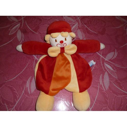 Doudou Clown Rouge/Orange/Jaune Sucre D'orge